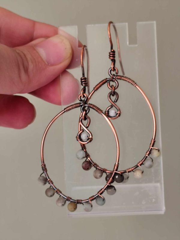 amazonite hoop earrings